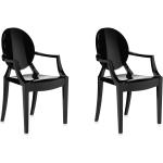 KARTELL set de 2 chaises LOUIS GHOST (Noir brillant - Polycarbonate 2.0 partir de matire premire renouvelable)