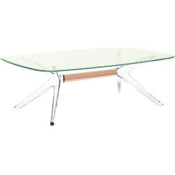 KARTELL table basse BLAST avec plateau rectangulaire (Plateau vert, structure cristal et bronze - Base en technoploymre et plateau en cristal [...]