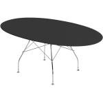 Kartell Table ovale Glossy structure en acier chromé noir LxPxH 194x120x72cm