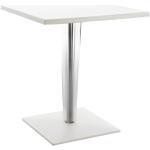 Kartell Table Top Top Dr. Yes 60x60cm structure carré blanc H 72cm/structure PMMA transparent