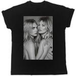 Kate Moss Cara Delevingne T-shirt unisexe, Noir ,