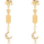 Boucles d'oreilles pendantes de créateur Kate Spade jaunes à perles à motif éléphants pour femme 