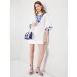 Robes de créateur Kate Spade blanches avec broderie à New York Taille L pour femme en promo 