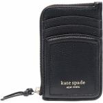 Portefeuilles de créateur Kate Spade noirs en cuir de veau zippés pour femme 
