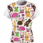 T-shirts en polyester à motif lapins look Kawaii pour femme 