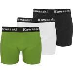 Boxers Kawasaki verts en coton en lot de 3 Taille XXL look fashion pour homme 