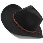 Chapeaux en feutre noirs tressés en feutre 58 cm Taille XL look fashion pour homme 