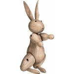 Statuettes en bois Kay Bojesen marron en chêne à motif lapins de 16 cm 