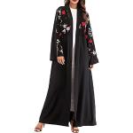 Robes fleuries de soirée noires imprimé africain en mousseline à motif Afrique maxi à manches longues Taille S plus size look fashion pour femme 