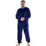 Pyjamas en polaires d'hiver bleu marine en flanelle Taille XL look fashion pour homme 