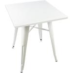 Tables carrées design blanches en métal contemporaines 