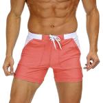 Boxers de bain rouges en nylon Taille M look sportif pour homme 