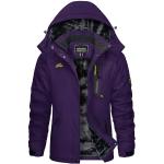 Vestes de ski violet foncé en shoftshell imperméables coupe-vents col montant à col montant Taille XL look fashion pour femme 