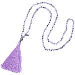 Pendentifs perle Kelitch violets en cristal à perles à motif Bouddha look fashion pour femme 