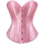 Corsets burlesques roses en satin Taille XXL steampunk pour femme en promo 