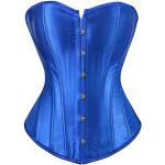 Corsets burlesques bleus en satin Taille XS steampunk pour femme en promo 