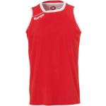 Tops col rond rouges en polyester respirants sans manches à col rond Taille XS 