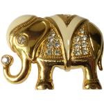 Broches Kenneth Jay Lane dorées en métal à motif éléphants seconde main pour femme 
