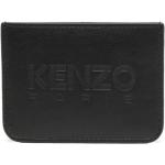 Porte-cartes en cuir de créateur Kenzo noirs en cuir classiques pour femme 