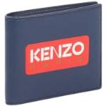 Portefeuilles de créateur Kenzo bleus en cuir lisse en cuir 