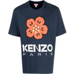 T-shirts à imprimés de créateur Kenzo bleu marine à fleurs à motif fleurs à manches courtes à col rond pour homme 