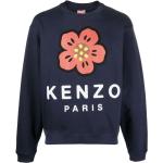 Sweats à col rond de créateur Kenzo bleu marine à fleurs à motif fleurs à manches longues à col rond pour homme 