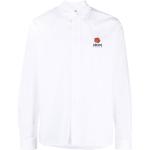 Chemises de créateur Kenzo blanches à motif fleurs à manches longues à manches longues pour homme 