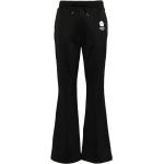 Pantalons taille élastique de créateur Kenzo noirs en viscose à motif fleurs coupe bootcut pour femme 