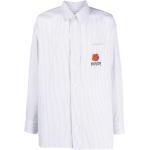 Chemises de créateur Kenzo blanches à rayures à motif fleurs rayées pour homme en promo 