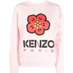 Sweats à col rond de créateur Kenzo rose bonbon à motif fleurs à manches longues pour femme 