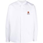 Chemises de créateur Kenzo blanches à motif fleurs imprimées classiques pour homme 