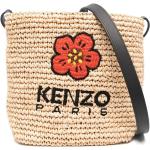 Sacs de créateur Kenzo Flower beiges tressés en cuir de veau à motif fleurs en cuir pour femme 