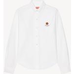 Chemises cintrées de créateur Kenzo blanches en denim à motif fleurs à manches longues Taille XXS pour femme 