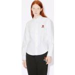 Chemises oxford de créateur Kenzo blanches à motif fleurs à manches longues Taille XS classiques pour femme 