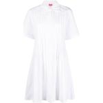 Robes plissées de créateur Kenzo blanches à manches courtes Taille XS classiques pour femme en promo 