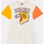 Robes à manches courtes blancs cassés à effet tigré en coton à motif tigres bio Taille 10 ans pour fille de la boutique en ligne Kenzo 
