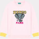 Sweatshirts rose pastel à motif éléphants enfant 