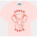 T-shirts à manches courtes rose pastel à motif éléphants enfant bio 