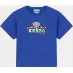 T-shirts à manches courtes bleu électrique à logo à motif éléphants enfant bio éco-responsable 