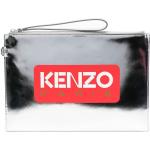 Pochettes de créateur Kenzo Logo argentées en cuir de veau en cuir pour femme 
