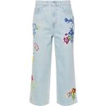 Jeans de créateur Kenzo bleues claires en denim à motif fleurs W24 L29 pour femme 