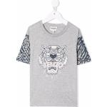 Kenzo Kids t-shirt à imprimé tête de tigre signature - Gris