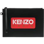 Pochettes de créateur Kenzo Logo noires en cuir de veau en cuir pour femme 