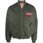 Blousons d'aviateur de créateur Kenzo Logo vert olive enfant 