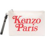 Minaudières de créateur Kenzo Logo blancs cassés en toile pour femme 