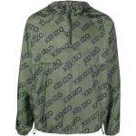 Vestes zippées de créateur Kenzo Logo vertes à capuche à manches longues classiques pour homme en promo 