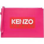Pochettes de créateur Kenzo Logo rose fushia en cuir de veau en cuir pour femme 