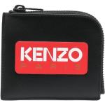 Portefeuilles de créateur Kenzo Logo noirs en cuir de veau zippés pour femme 