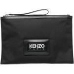 Pochettes de créateur Kenzo Logo noires en cuir pour femme 