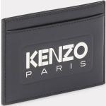 Porte-cartes en cuir de créateur Kenzo noirs en cuir pour homme 